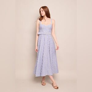 Cara Cara Blue and White Striped Midi Dress